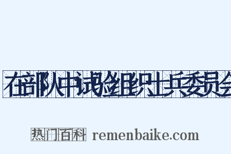 在部队中试验组织士兵委员会是什么意思的图片